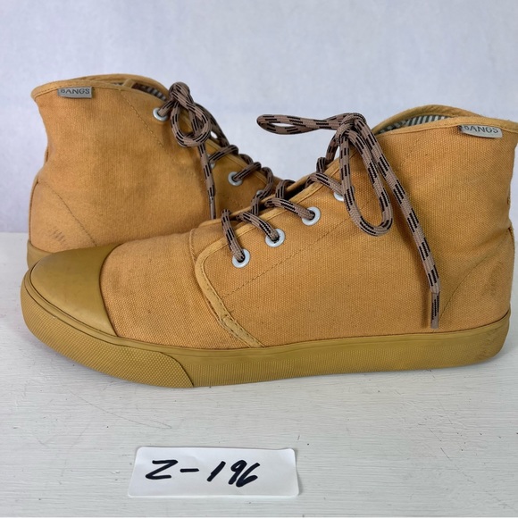 Bangs Shoes - Bangs mustard canvas sunset chaser sneakers High Top Shoes size:men’s 7.5 women9